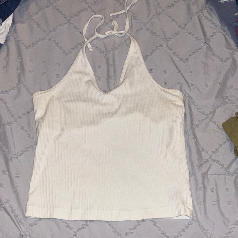 Old Navy White Backless Halter Top